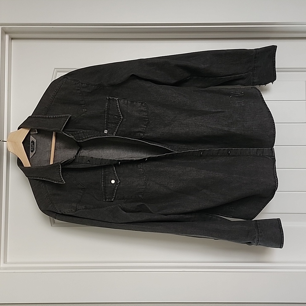 Grey Denim Chambray Western Shirt